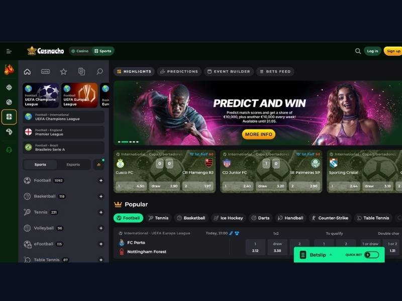 Pacchetto benvenuto e giochi jackpot su Casinacho Casino Nacho Casino per l'Italia